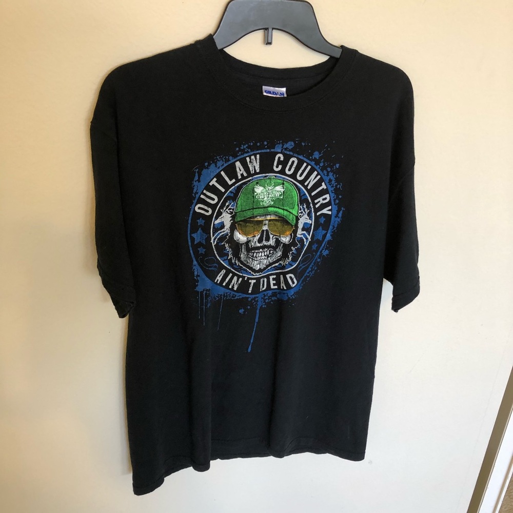 Eric Church Outlaw Country Ain’t Dead skull Tshirt